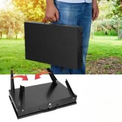 FURNIinspire Outdoor Grills, Griddles And Smokers 3 Level Adjustable Outdoor BBQ With Wind Guard Tools For Camping, Picnics, Black, 17.7"*11.02"*3.1" -Outdoor Kitchen & Living GUEST 0081e07d db92 4b30 8329 59d2c64d2121