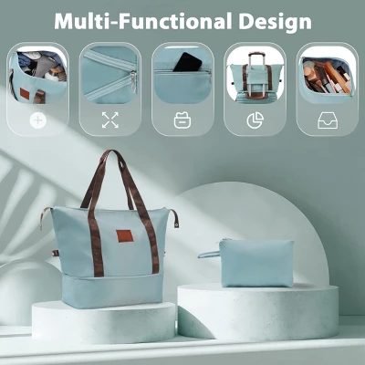 FURNIinspire Bag And Luggage Sets 3 Piece Carry On Luggage Sets, Lightweight Hard Shell Suitcase With Wheel, Bag Set, Blue, 8.9"*13.6"*21.3" 5 FURNIinspire Bag And Luggage Sets 3 Piece Carry On Luggage Sets, Lightweight Hard Shell Suitcase With Wheel, Bag Set, Blue, 8.9"*13.6"*21.3" - Image 3