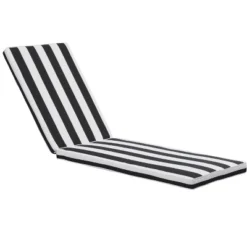 FURNIinspire Outdoor Seat Cushions Patio Lounge Chair Cushion Replacement, Black And White Stripes Cushion, Multicolored, 74.4"*22.05"*2.76" -Outdoor Kitchen & Living GUEST 047a5138 45b0 4894 a671 8ae3077b59db
