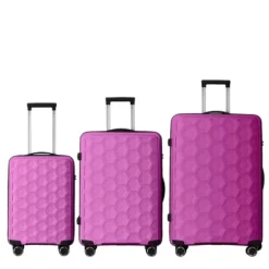 FURNIinspire Bag And Luggage Sets 3 Piece Travel Luggage With Rolling Wheels, Lightweight Hard Shell Suitcase Set, Pink, 20.08"*11.81"*30.12" -Outdoor Kitchen & Living GUEST 062fb948 c930 4e0e b584 aacd6a5eead8