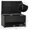 FURNIinspire Utility Storage Cabinet Outdoor Deck Box Shoe Storage PE Rattan Wicker Towel Rack With Furniture Cushions, Black, 39.80"*5.90"*25.00" -Outdoor Kitchen & Living GUEST 076e313d 1480 4866 9273 8e3755b932f8