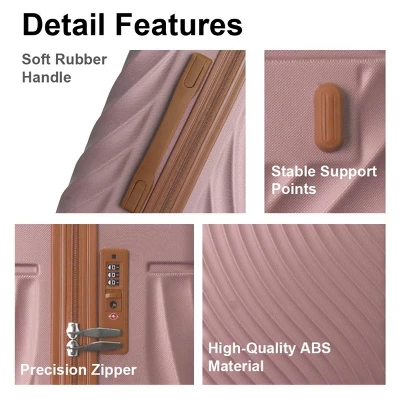 FURNIinspire Bag And Luggage Sets 3 Piece Rolling Luggage Travel Suitcase Set, Lightweight Durable Suitcases With Wheels, Pink, 21.06"*11.81"*30.31" 3 FURNIinspire Bag And Luggage Sets 3 Piece Rolling Luggage Travel Suitcase Set, Lightweight Durable Suitcases With Wheels, Pink, 21.06"*11.81"*30.31"