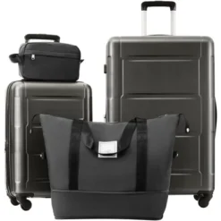 FURNIinspire Bag And Luggage Sets 2 Piece Luggage Set With Bags Spinner Wheels Abs Lightweight Suitcase With TSA Lock, Black, 18"*12"*28" 11 FURNIinspire Bag And Luggage Sets 2 Piece Luggage Set With Bags Spinner Wheels Abs Lightweight Suitcase With TSA Lock, Black, 18"*12"*28" -Outdoor Kitchen & Living GUEST 099eb463 955a 4d28 b777 9282fd2fe76b