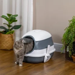 FURNIinspire Pet Training Pads And Potties Cat Litter Box, Covered Kitty Litter Box Potties, Kitten Products, Easy Clean, Blue, 20.5"*16.3"*15"