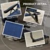 FURNIinspire Outdoor Portable Chair 4 Position Recline Foldable Design With Reading Hole For Poolside Relaxation, Black, Navy Blue, 74.4"*28.3"*32.3" -Outdoor Kitchen & Living GUEST 0ba7369a 4520 471b af27 8b28ca3b4124