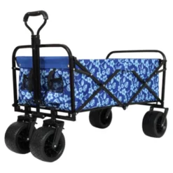 FURNIinspire Outdoor Serving Carts Fishing Cart Rod Holders All Terrain Steel Frame Utility Cart With Pneumatic Tires, Black, 44.88"*25.98"*44.49" -Outdoor Kitchen & Living GUEST 0c0d3c2c 5bb9 44a3 82f7 ace95f010f2b 1