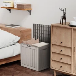 FURNIinspire Deck Boxes Outdoor Storage Box, 30 Gallon Deck Box, Weather-Resistant Deck Box Indoor And Outdoor Use, Light Brown, 17“*22”*21“