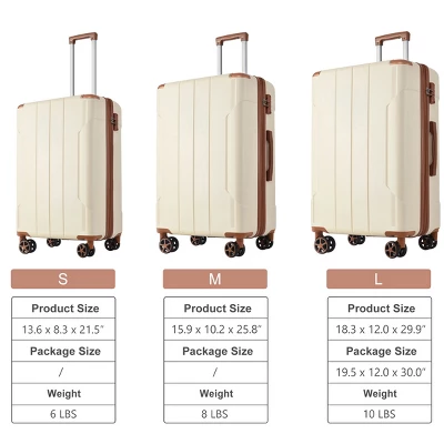 FURNIinspire Bag And Luggage Sets 3 Piece Suitcase Set, Expandable Hard Shell Carry On Luggage Sets, Travel Luggage White, 12"*18.3"*29.9" 4 FURNIinspire Bag And Luggage Sets 3 Piece Suitcase Set, Expandable Hard Shell Carry On Luggage Sets, Travel Luggage White, 12"*18.3"*29.9" - Image 2