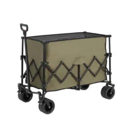 FURNIinspire Wheelbarrows And Lawn Carts Beach Wagon Lawn Cart Garden Cart, Heavy Duty Folding Utility Yard Cart, Green, 20.87"*42.91"*32.68" -Outdoor Kitchen & Living GUEST 1153157e 445b 4e5f acc0 f00d4eba7512