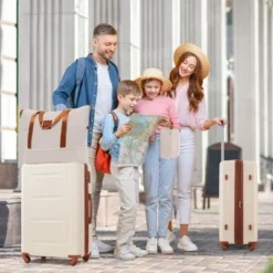 FURNIinspire Bag And Luggage Sets Luggage Set Travel Suitcase With Bags Spinner Wheels Abs Lightweight Suitcase, Khaki And Brown, 16"*10"*24" 11 FURNIinspire Bag And Luggage Sets Luggage Set Travel Suitcase With Bags Spinner Wheels Abs Lightweight Suitcase, Khaki And Brown, 16"*10"*24" -Outdoor Kitchen & Living GUEST 11c79dbd abf7 4c40 88ea 9757f18ba807