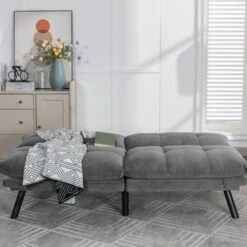 FURNIinspire Convertible Folding Modern Sofa Bed, Light Grey, 67"*16"*32" -Outdoor Kitchen & Living GUEST 12621dbc 5769 41db 8fd1 78b2a85d613a