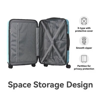 FURNIinspire Bag And Luggage Sets 3 Piece Travel Hard Shell Luggage, Lightweight Rolling Suitcases With Wheels, Blue, 20.87"*11.61"*30.31" 5 FURNIinspire Bag And Luggage Sets 3 Piece Travel Hard Shell Luggage, Lightweight Rolling Suitcases With Wheels, Blue, 20.87"*11.61"*30.31" - Image 3