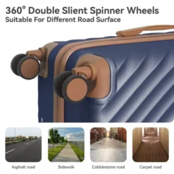 FURNIinspire Bag And Luggage Sets 3 Piece Rolling Luggage Travel Suitcase Set, Lightweight Durable Suitcases With Wheels, Blue, 21.06"*11.81"*30.31" 9 FURNIinspire Bag And Luggage Sets 3 Piece Rolling Luggage Travel Suitcase Set, Lightweight Durable Suitcases With Wheels, Blue, 21.06"*11.81"*30.31" -Outdoor Kitchen & Living GUEST 12a02473 ee3e 4a15 8008 26224f096124