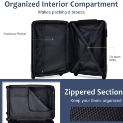 FURNIinspire Bag And Luggage Sets 20 Inch Luggage Set, Lightweight Checked Suitcase With 2 Mesh Bag Travel Business, Blue, 8.3"*13.6"*21.5" 10 FURNIinspire Bag And Luggage Sets 20 Inch Luggage Set, Lightweight Checked Suitcase With 2 Mesh Bag Travel Business, Blue, 8.3"*13.6"*21.5" -Outdoor Kitchen & Living GUEST 13df8106 bf24 40da a005 4d990a86b5b8