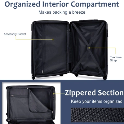 FURNIinspire Bag And Luggage Sets 20 Inch Luggage Set, Lightweight Checked Suitcase With 2 Mesh Bag Travel Business, Blue, 8.3"*13.6"*21.5" 6 FURNIinspire Bag And Luggage Sets 20 Inch Luggage Set, Lightweight Checked Suitcase With 2 Mesh Bag Travel Business, Blue, 8.3"*13.6"*21.5" - Image 4