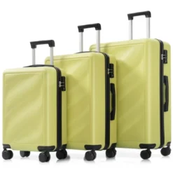 FURNIinspire Bag And Luggage Sets Travel Luggage Set Suitcase Set, 3 Piece Hard Shell Suitcases, Lightweight Suitcase, Tea Green, 11.4"*20.1"*29.1" -Outdoor Kitchen & Living GUEST 1440e195 a61c 4adb 89d1 d175cfdfbfce