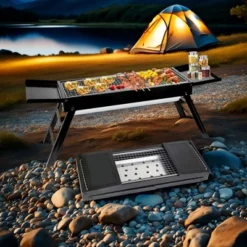 FURNIinspire Outdoor Grills, Griddles And Smokers Professional Foldable Charcoal Grill, Heavy-Duty Outdoor BBQ System, Black, 24.1"*9.45"*4.33" -Outdoor Kitchen & Living GUEST 149fbf6d 6c05 409e 8ae1 1e4fb775ff4d