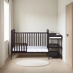 FURNIinspire Cribs Convertible Crib Baby Crib Baby Bed, Toddler Crib Changer Combo, 3 In 1 Crib Nursery Cribs For Bedroom, Black, 70.5"*30.5"*41.75" -Outdoor Kitchen & Living GUEST 15b758b5 d88c 4f9e 993b bedaabc71be6