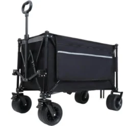 FURNIinspire Outdoor Serving Carts Foldable Garden Cart With Heavy-Duty Wheels 480lbs Load Capacity Portable For Camping, Black, 37.4"*23.03"*38.98" -Outdoor Kitchen & Living GUEST 18412652 1fe9 4c8a b27e 22a468c98b19