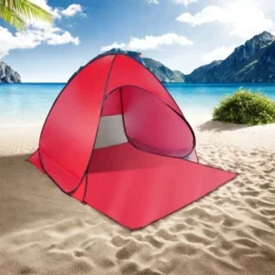 FURNIinspire Camping Tents Pop Up Beach Tent Sun Shade Shelter For Outdoor Beach Camping, Waterproof Tent Canopy, Red, 64.96"*59.06"*43.3" -Outdoor Kitchen & Living GUEST 19196d7e a714 4bdf b319 a16a2d7bfc8b