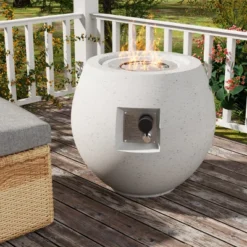FURNIinspire Outdoor Fireplaces Pear-Shaped Backyard Terrazzo Gas Stove Portable Fire Pit For Camping, Patio, White, 21.25"*21.25"*20.07" 11 FURNIinspire Outdoor Fireplaces Pear-Shaped Backyard Terrazzo Gas Stove Portable Fire Pit For Camping, Patio, White, 21.25"*21.25"*20.07" -Outdoor Kitchen & Living GUEST 194706a2 c02d 48ae 937e dcb1a9593a05