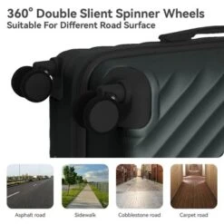 FURNIinspire Bag And Luggage Sets 3 Piece Rolling Luggage Travel Suitcase Set, Lightweight Durable Suitcases With Wheels, Black , 21.06"*11.81"*30.31" 10 FURNIinspire Bag And Luggage Sets 3 Piece Rolling Luggage Travel Suitcase Set, Lightweight Durable Suitcases With Wheels, Black , 21.06"*11.81"*30.31" -Outdoor Kitchen & Living GUEST 1a6e290f f4e1 4397 a5f3 265a93f99140