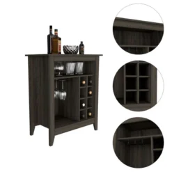 FURNIinspire Wine Racks Bar Cabinet, Wine Cabinet, Sideboard Kitchen Cupboards With Open Shelf, Wine Rack, Brown, 17.7"*32.5"*37.07" 10 FURNIinspire Wine Racks Bar Cabinet, Wine Cabinet, Sideboard Kitchen Cupboards With Open Shelf, Wine Rack, Brown, 17.7"*32.5"*37.07" -Outdoor Kitchen & Living GUEST 1b588516 71ed 490d a6ed ced862f9d964