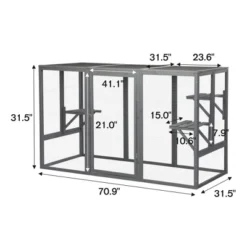 FURNIinspire Pet Crates And Houses, Cat Cage, Perfect Size For Small Cats, Gray, 72.1"*31.7"*44.6" -Outdoor Kitchen & Living GUEST 1bf66397 10fa 4f95 8b9c ec806e8e7814