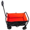 FURNIinspire Wheelbarrows And Lawn Carts Outdoor Mini Folding Wagon Garden Shopping Beach Cart, Lawn Cart With Handle, Black And Orange, 30“*15"*36" -Outdoor Kitchen & Living GUEST 1cc87fda 5f55 431f acb5 c85db1853b1c