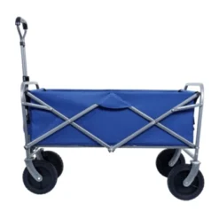 FURNIinspire Outdoor Serving Carts Collapsible Folding Wagon 300L Collapsible Wagon With Tailgate All-Terrain Wheels, Blue, 35.43"*21.85"*39.17"