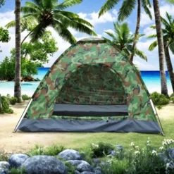 FURNIinspire Camping Tents 4 Person Camping Dome Tent, Waterproof, UV-Resistant Outdoor Tent For Outdoor Activities, Hiking, Green, 78.75"*78.75"*51" -Outdoor Kitchen & Living GUEST 1ed1263d 1960 4be7 b8a1 4f184e782707