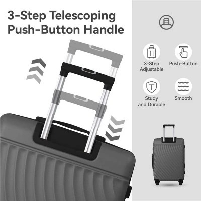 FURNIinspire Bag And Luggage Sets 3 Piece Rolling Luggage Travel Suitcase Set, Lightweight Durable Suitcases With Wheels, Grey, 21.06"*11.81"*30.31" 3 FURNIinspire Bag And Luggage Sets 3 Piece Rolling Luggage Travel Suitcase Set, Lightweight Durable Suitcases With Wheels, Grey, 21.06"*11.81"*30.31"