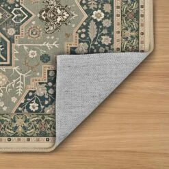 FURNIinspire Floor Mats Home 3 Piece Kitchen Rug Machine Washable Floor Mat For Living Room, Vintage Carpet, Non Slip, Green, 60"*20" -Outdoor Kitchen & Living GUEST 1f8e4a5b 5271 458d a8d9 dd206a682b64