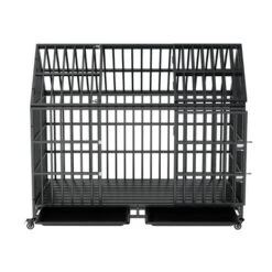 FURNIinspire Pet Crates And Houses 54 Inches Heavy Duty Dog Cage With Removable Roof And Wheels For Comfortable Pet Living, Black, 46"*29.5"*54" -Outdoor Kitchen & Living GUEST 1fdb186e 80ff 435f 82fc 513e0bb19068