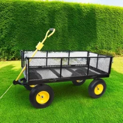 FURNIinspire Wheelbarrows And Lawn Carts Large Garden Cart For Transportation, Ideal For Outdoor Activities, Yellow And Black, 55“*24"*44.5" -Outdoor Kitchen & Living GUEST 1fdfbeb9 0605 439b 9029 ef1196a0e38f