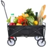 FURNIinspire Wheelbarrows And Lawn Carts Folding Wagon Cart, Collapsible Garden, Beach And Shopping Utility Cart With Handle, Black, 41“*21"*46" -Outdoor Kitchen & Living GUEST 2171d8dc 8054 47ef 8963 f1ac3ef2a2d7