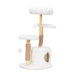 FURNIinspire Pet Tower Modern Cat Tree, Natural Branch Cat Tower, Luxury Cat Condo, Indoor Cat Furniture, Kitten Cat Gift, White, 34"*17.72"*41.73" -Outdoor Kitchen & Living GUEST 21a6043f 59f8 47e9 ad15 30bbd18bc2fa