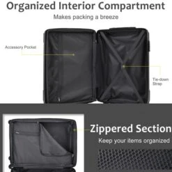 FURNIinspire Bag And Luggage Sets 3 Piece Suitcase Set, Expandable Hard Shell Carry On Luggage Sets, Travel Luggage Black, 12"*18.3"*29.9" 10 FURNIinspire Bag And Luggage Sets 3 Piece Suitcase Set, Expandable Hard Shell Carry On Luggage Sets, Travel Luggage Black, 12"*18.3"*29.9" -Outdoor Kitchen & Living GUEST 226b5497 7d77 4358 b75a 3c1329f63f82