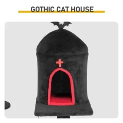 FURNIinspire Pet Tower Halloween Cat Tree Tower With Cat Condo, Scratching Board, Gothic Multi-Level Pet Furniture, Multicolored, 27.3"*29.25"*52.65" -Outdoor Kitchen & Living GUEST 22e7e64b 6561 47bd 88a7 d6f4d7ccb368