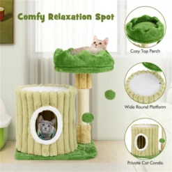 FURNIinspire Pet Tower Indoor Cat Tree Cat Tower Cozy Cat Apartment, Cat Condo With Sisal Grab Post, Shake Ball, Multicolored, 16.5"*12"*21.5" -Outdoor Kitchen & Living GUEST 25ca480f 1194 4647 aca0 87a5c66c5f4e