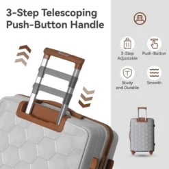 FURNIinspire Bag And Luggage Sets 3 Piece Travel Luggage With Rolling Wheels, Lightweight Hard Shell Suitcase Set, Grey, 20.08"*11.81"*30.12" -Outdoor Kitchen & Living GUEST 266d187f b7f3 4b78 9aa0 9c5e81fd43ce