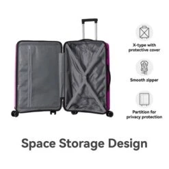 FURNIinspire Bag And Luggage Sets 3 Piece Travel Luggage With Rolling Wheels, Lightweight Hard Shell Suitcase Set, Pink, 20.08"*11.81"*30.12" -Outdoor Kitchen & Living GUEST 27dea9b8 c0d6 4ced be13 5e9c5ca74ea8