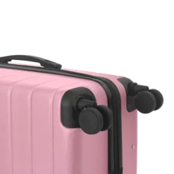 FURNIinspire Bag And Luggage Sets 3 Piece Travel Hard Shell Luggage, Lightweight Rolling Suitcases With Wheels, Pink, 20.87"*11.61"*30.31" -Outdoor Kitchen & Living GUEST 28840b1f 3599 4f3e 9843 da1238e46de8