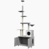 FURNIinspire Pet Tower Cat Playhouse Cat Tree Cat Tower With Litter Box Enclosure, Hammock, Scratching Posts, Platforms, Gray, 31.5"*18.9"*102.4" -Outdoor Kitchen & Living GUEST 28955ae1 edb1 4534 ae78 c48648fa092f