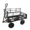 FURNIinspire Wheelbarrows And Lawn Carts Double Fence Utility  Cart Wagon Cart Garden Cart, Ideal For Outdoor Activities, Black, 41“*20"*39" -Outdoor Kitchen & Living GUEST 2afb4468 d054 477e 89dc 8d66fa294856