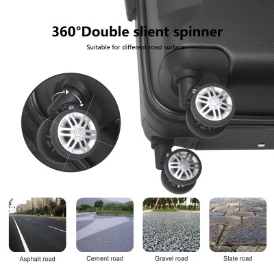 FURNIinspire Bag And Luggage Sets 3 Piece Rolling Luggage, Travel Hard Suitcase With Wheels, Stylish Suitcase Set, Black, 21.06"*11.81"*30.31" 3 FURNIinspire Bag And Luggage Sets 3 Piece Rolling Luggage, Travel Hard Suitcase With Wheels, Stylish Suitcase Set, Black, 21.06"*11.81"*30.31"