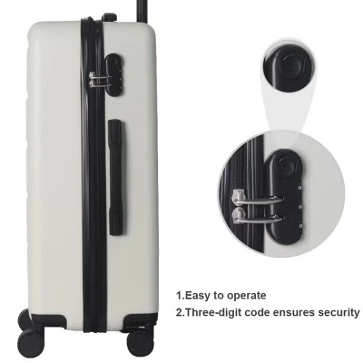 FURNIinspire Bag And Luggage Sets Hard Shell 3 Piece Suitcase Set, Travel Luggage Business Suitcases With Wheels, White, 19.88"*10.63"*29.92" 6 FURNIinspire Bag And Luggage Sets Hard Shell 3 Piece Suitcase Set, Travel Luggage Business Suitcases With Wheels, White, 19.88"*10.63"*29.92" - Image 4