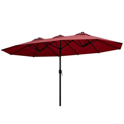 FURNIinspire Patio Umbrellas, Double Sided Twin Patio Umbrella Outdoor, Brown 12 FURNIinspire Patio Umbrellas, Double Sided Twin Patio Umbrella Outdoor, Brown - Image 10