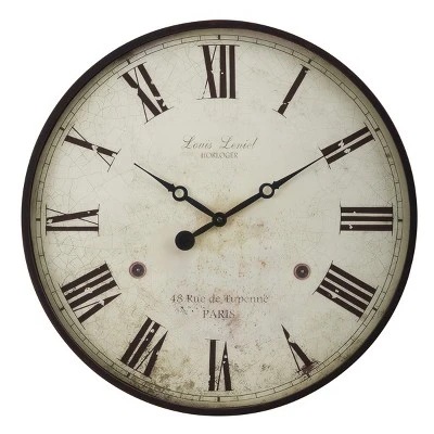 FURNIinspire Wall Clocks 20" Round Antique Roman Numeral Timepiece Decorative Living Room Hanging Clock, Home Decor, Brown, 20"*20"*1.75" 3 FURNIinspire Wall Clocks 20" Round Antique Roman Numeral Timepiece Decorative Living Room Hanging Clock, Home Decor, Brown, 20"*20"*1.75"