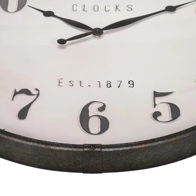 FURNIinspire Wall Clocks 30inch Modern Round Wall Clock Decorative Living Room Vintage Wall Decor, Large Oversize, Brown, 30"*30"*2.25" 5 FURNIinspire Wall Clocks 30inch Modern Round Wall Clock Decorative Living Room Vintage Wall Decor, Large Oversize, Brown, 30"*30"*2.25" - Image 3